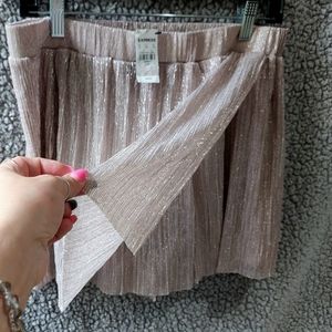 SOLDExpress Skirt Womens M Lightly Pleated Elastic Waist Gold Shimmer New W/ Tag